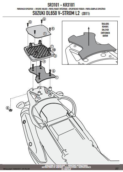 KAPPA KR3101M Крепеж кофра SUZUKI DL650  - KAPPA Крепления кофров - кофры и сумки - Аксессуары - Интернет-магазин мотоэкипировки и мотозапчастей MотоГанза