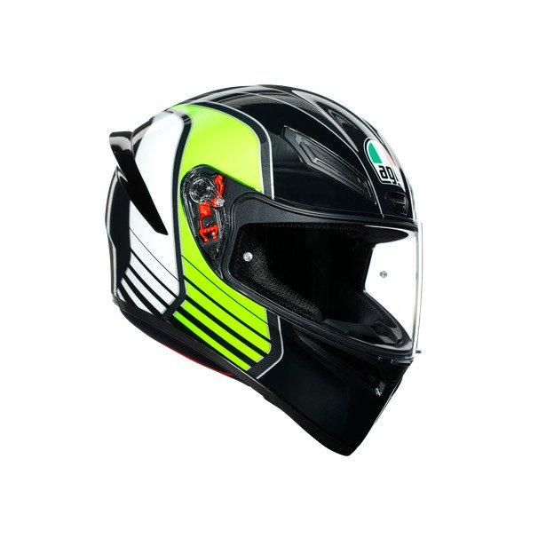 AGV Шлем K1 POWER черный/белый/зеленый - AGV - Мотошлемы - Интернет-магазин мотоэкипировки и мотозапчастей MотоГанза