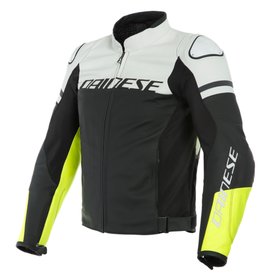 DAINESE Куртка кожаная AGILE 95C черный/белый/желтый - DAINESE Куртки - куртки - Мотоэкипировка - Интернет-магазин мотоэкипировки и мотозапчастей MотоГанза