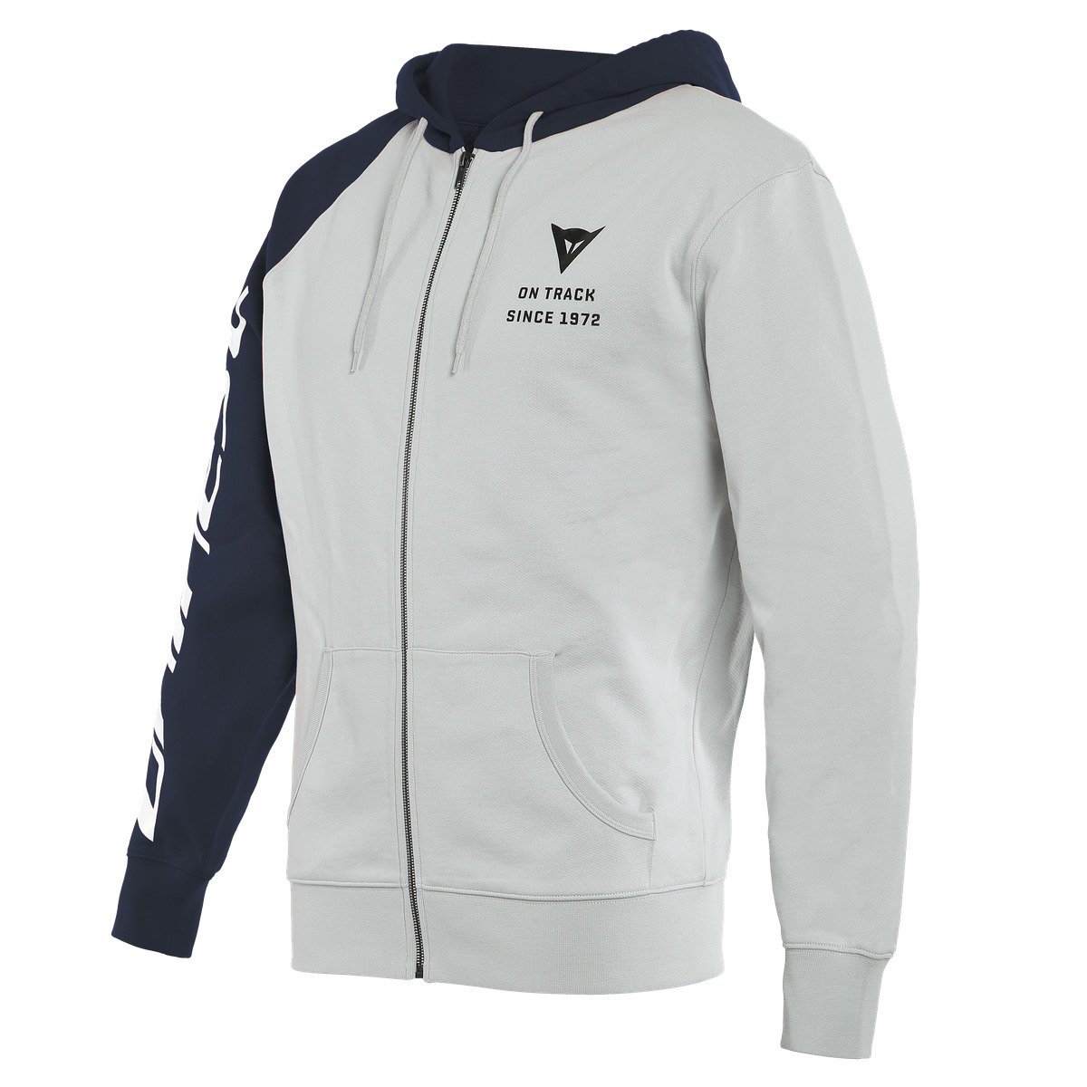 DAINESE Худи PADDOCK FULL-ZIP 02F светло-серный/темно-синий - DAINESE Термобелье и футболки - прочее - Мотоэкипировка - Интернет-магазин мотоэкипировки и мотозапчастей MотоГанза