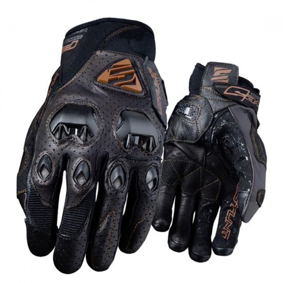 Перчатки FIVE STUNT EVO LEATHER AIR коричневые - Перчатки FIVE - перчатки - Мотоэкипировка - Интернет-магазин мотоэкипировки и мотозапчастей MотоГанза