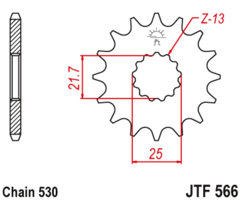 JT Звезда передняя JTF566.16 - Звезды JT - цепи и звезды - Мотозапчасти - Интернет-магазин мотоэкипировки и мотозапчастей MотоГанза