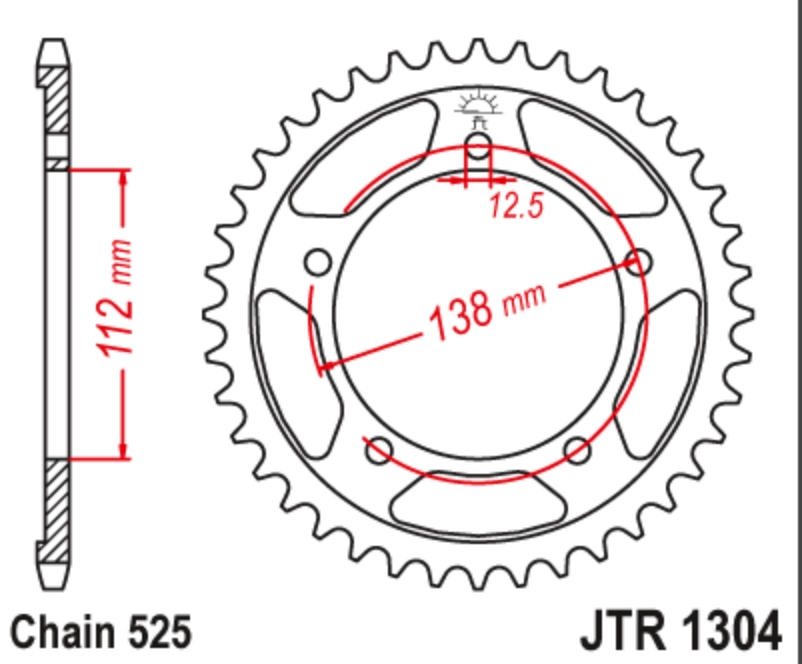 JT Звезда задняя JTR1304.47 - Звезды JT - цепи и звезды - Мотозапчасти - Интернет-магазин мотоэкипировки и мотозапчастей MотоГанза