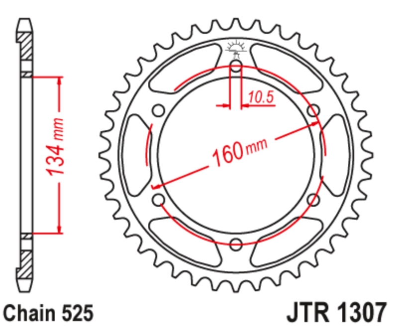 JT Звезда задняя JTR1307.41ZBK - Звезды JT - цепи и звезды - Мотозапчасти - Интернет-магазин мотоэкипировки и мотозапчастей MотоГанза