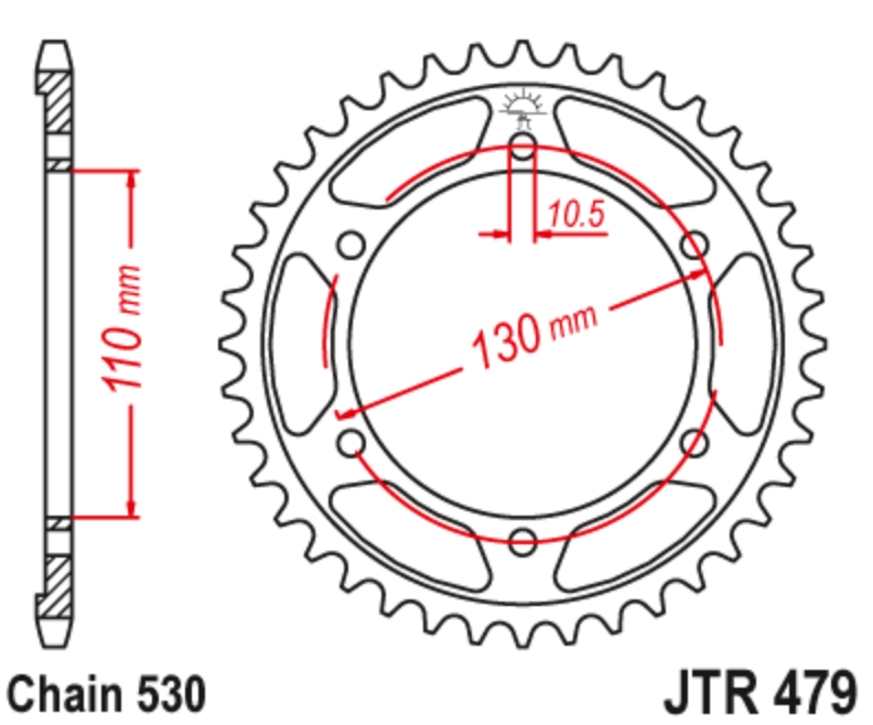 JT Звезда задняя JTR479.45 - Звезды JT - цепи и звезды - Мотозапчасти - Интернет-магазин мотоэкипировки и мотозапчастей MотоГанза