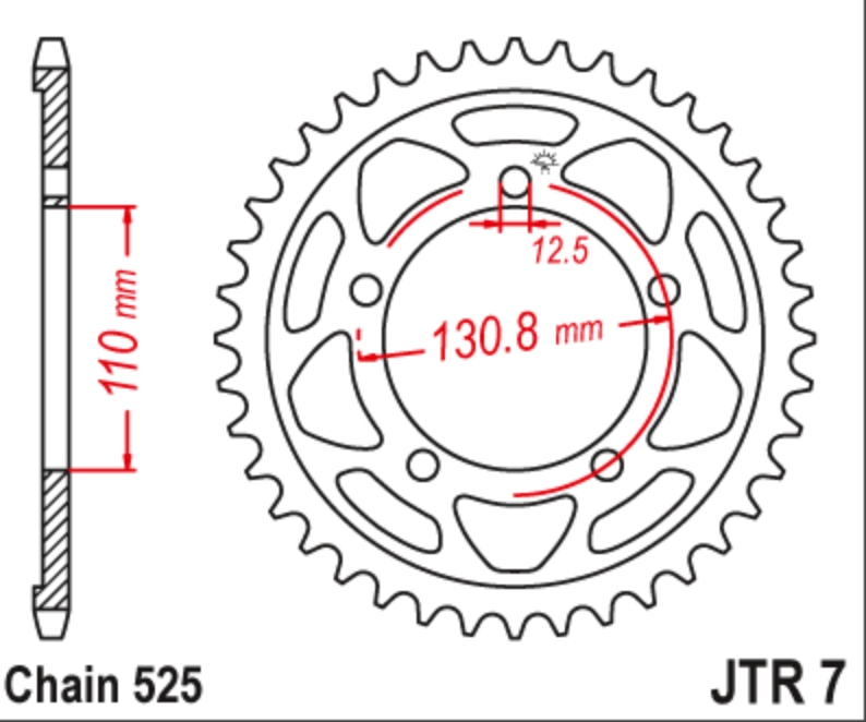 JT Звезда задняя JTR7.45 - Звезды JT - цепи и звезды - Мотозапчасти - Интернет-магазин мотоэкипировки и мотозапчастей MотоГанза