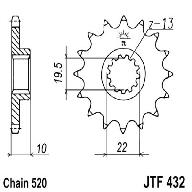 Звезда передняя DCF 432.14