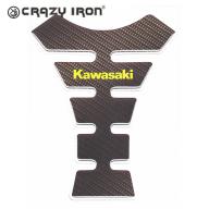 CRAZY IRON Наклейка на бак KAWASAKI GREEN текстура карбон