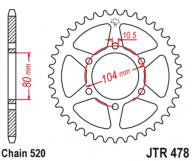 JT Звезда задняя JTR478.46